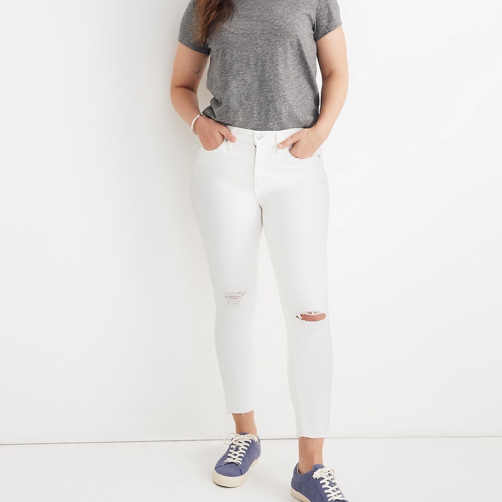 Madewell 9” High-Rise Skinny Crop In Pure White